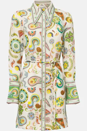 ALÉMAIS Alémais Robe Arcade imprimée en lin