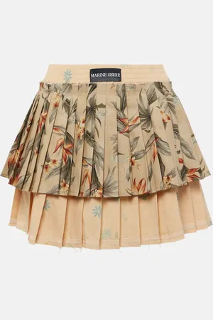 Marine Serre Mini-jupe Upcycled Household en lin