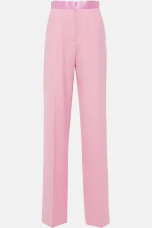 Nensi Dojaka Pantalon droit à taille haute en satin