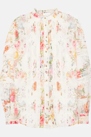 Camilla Blouse Sew Yesterday en coton à fleurs