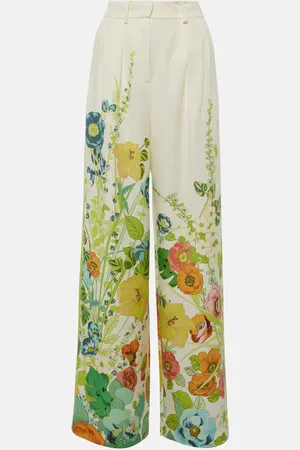 ALÉMAIS Alémais Pantalon ample à taille haute à fleurs
