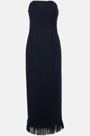 Oscar de la Renta Robe bustier en laine et mohair mélangés