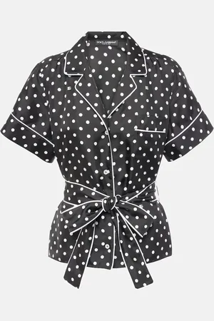 Dolce & Gabbana Chemise de pyjama en soie à pois