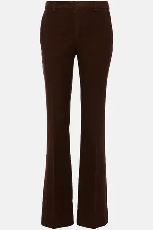 Saint Laurent Pantalon bootcut à taille basse en velours côtelé