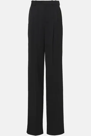 Saint Laurent Pantalon ample à taille haute en laine