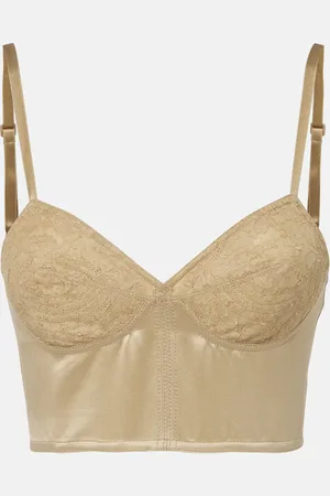 Saint Laurent Bustier brodé en coton et soie