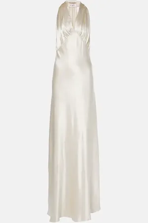 Saint Laurent Robe longue en satin
