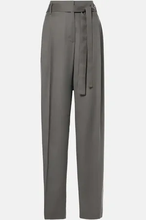 The Row Pantalon droit Lonan à taille haute en soie