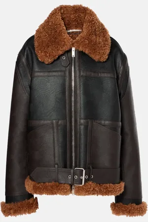 Stella McCartney Veste en cuir et shearling synthétiques