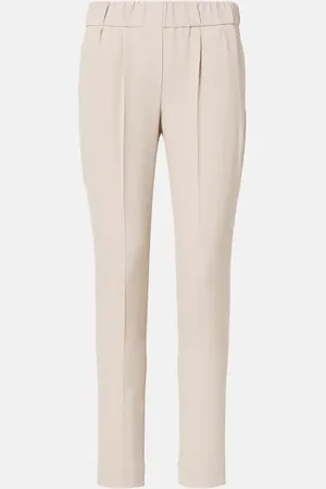 Brunello Cucinelli Pantalon slim raccourci en crêpe