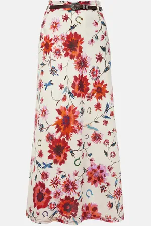 Dorothee Schumacher Jupe midi Floral Ease en lin