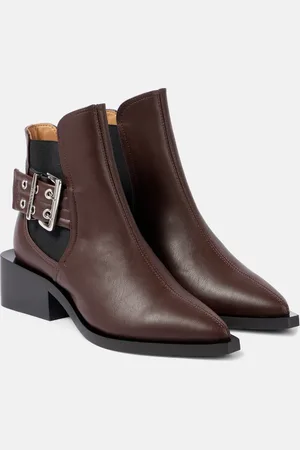 Ganni Bottines Chelsea en cuir synthétique