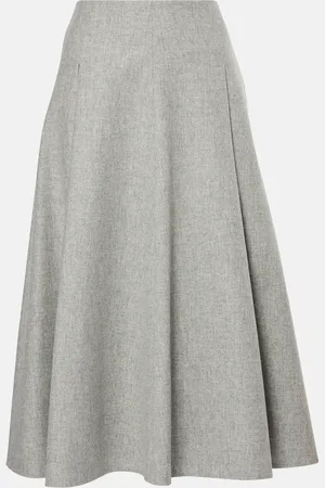 Brunello Cucinelli Jupe midi en cachemire et laine