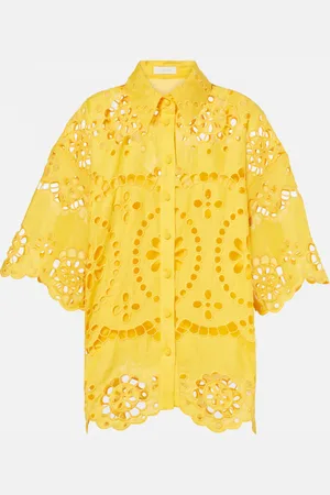 ZIMMERMANN Chemise Pop en lin à broderie anglaise