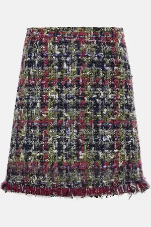 Etro Mini-jupe en tweed de laine mélangée