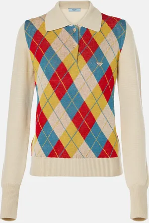 Prada Polo Argyle intarsia en laine