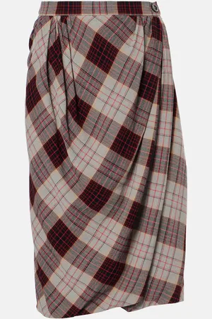 Vivienne Westwood Jupe midi Drunken Drape à carreaux