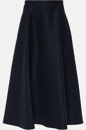 VALENTINO Jupe midi Toile Iconographe en Crepe Couture