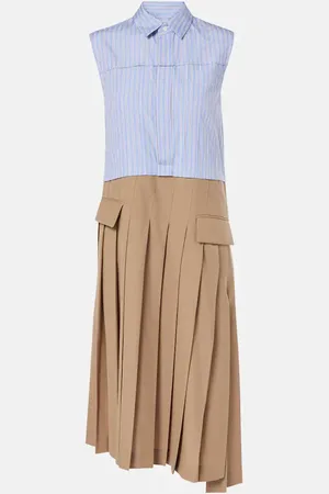 SACAI Robe midi rayée