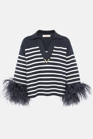VALENTINO Pull VGold en coton à plumes