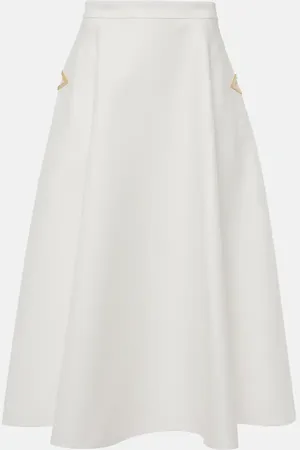 VALENTINO Jupe midi VGold en coton
