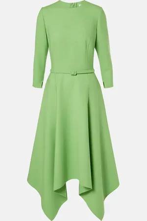 Oscar de la Renta Robe midi asymétrique en laine mélangée