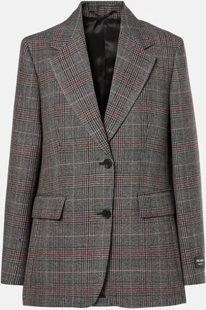 Prada Blazer en laine à carreaux