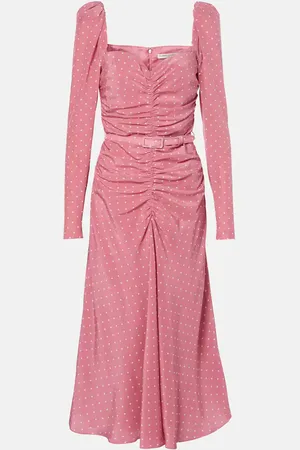 Alessandra Rich Robe longue à pois en soie