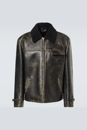 Prada Veste en cuir et shearling