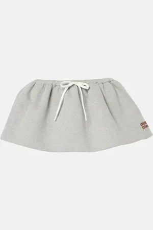 Miu Miu Mini-jupe en coton à logo