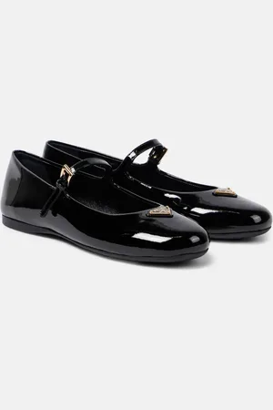 Prada Ballerines en cuir verni à logo