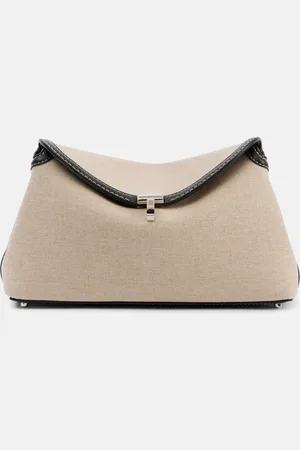 Totême Pochette T-Lock en toile et cuir