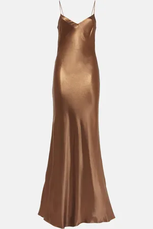 GALVAN Robe longue Provence en satin