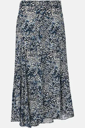 Isabel Marant Jupe midi Hortensia imprimée en soie mélangée