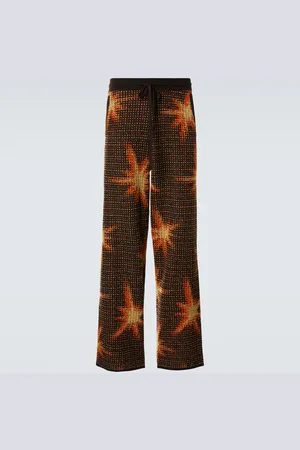 DRIES VAN NOTEN Pantalon de survêtement imprimé en laine mélangée