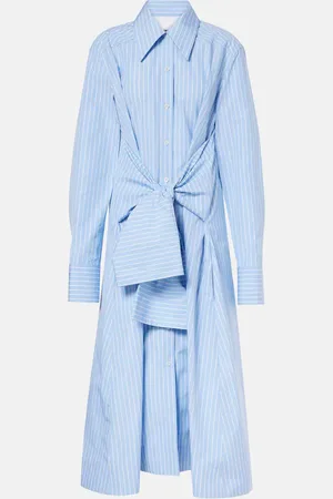 Jil Sander Robe chemise rayée en coton