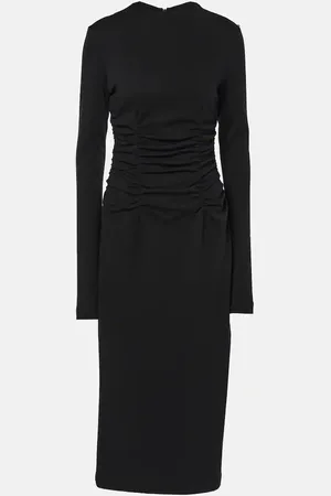 Sportmax Robe longue Acline en coton et laine