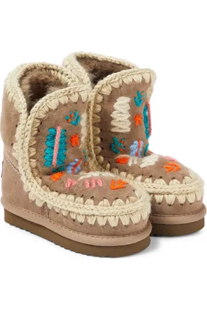 Mou Bottines brodées en daim