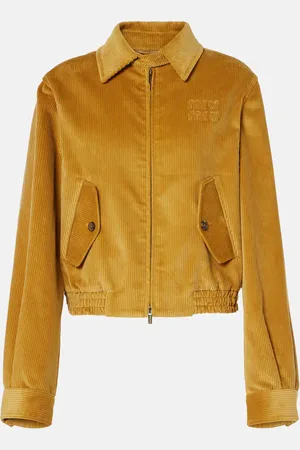 Miu Miu Veste raccourcie en velours côtelé à logo