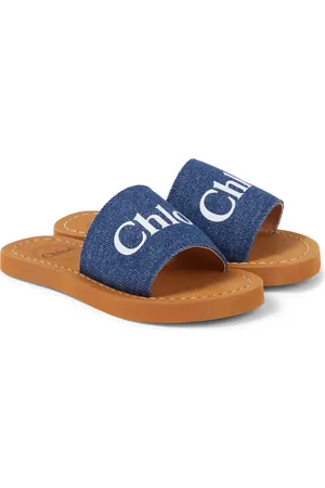 Chloé Chloé Kids Mules en toile à logo