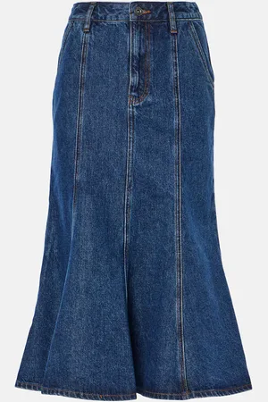 Self-Portrait Jupe midi en jean