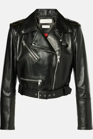 Alexander McQueen Veste raccourcie en cuir