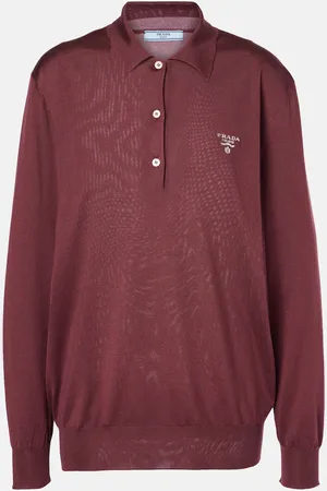 Prada Polo en soie à logo
