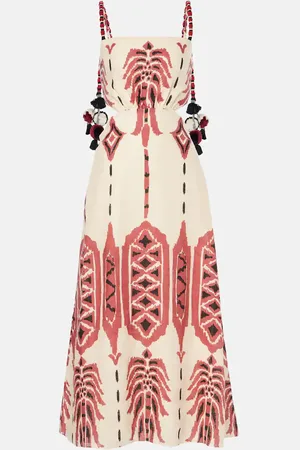 JOHANNA ORTIZ Robe midi imprimée en lin