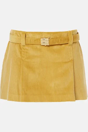 Miu Miu Mini-jupe en velours côtelé de coton