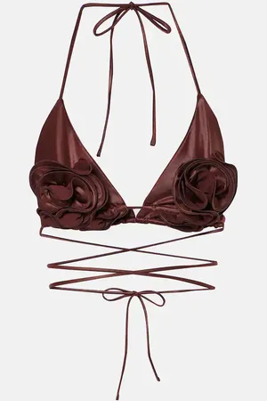 MAGDA BUTRYM Haut de bikini triangle à fleurs