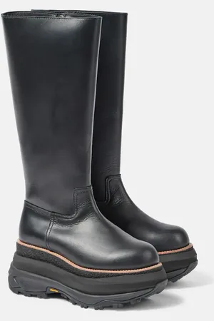 SACAI Bottes en cuir à plateforme