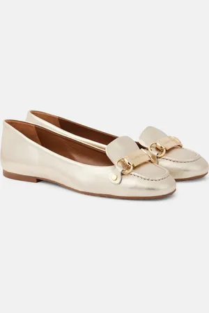 See by Chloé See By Chloé Ballerines Signature en cuir métallisé