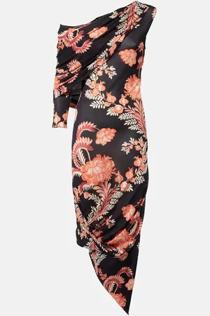 Etro Robe midi asymétrique à fleurs