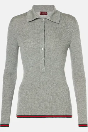 Gucci Polo Web Stripe en cachemire mélangé